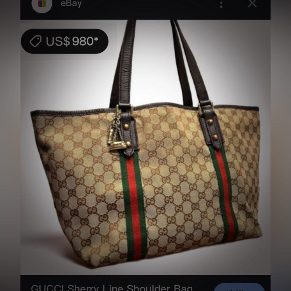 Authentic Vintage Gucci Beige and Brown Women's Tote Bag  on sale make offer - Picture 6 of 17